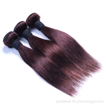 Cheap Vendor Straight 4 Brown Color Weave Raw Mink Brazilian Bundles Cuticle Aligned Virgin Human Hair Extension